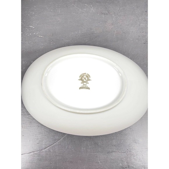 Noritake China OVAL Serving Bowl Grey Gold Greek Key Hartford 5944 - Picture 6 of 8